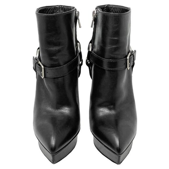 Saint Laurent Janis 120 Harness Platform Leather Boots Black Size 36 - Picture 2 of 8